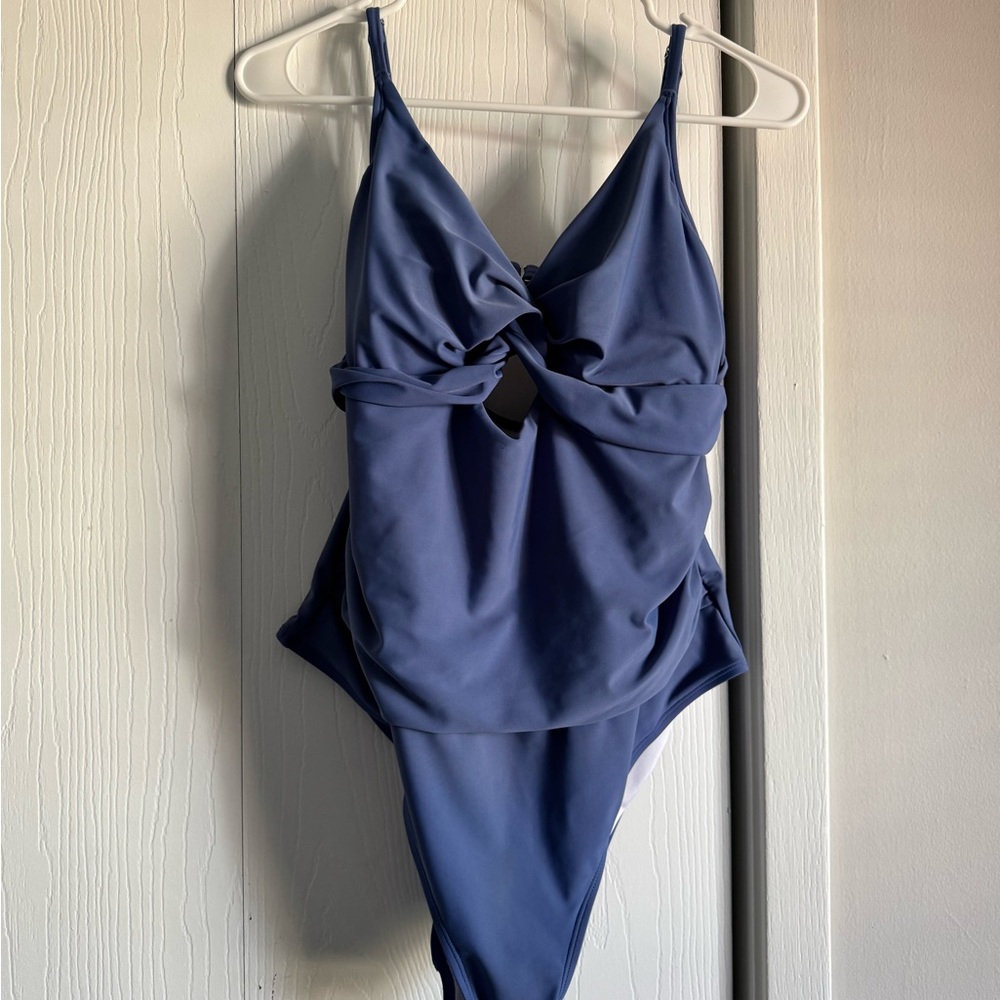Cupshe Elegant Blue One Piece Swimsuit
